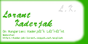 lorant kaderjak business card
